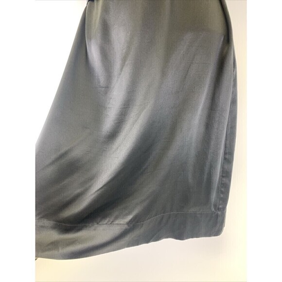 BOGO BCBGMaxazria Silk Dress Black Short Pleated Sleeves Tie Wrap Around Medium - Picture 4 of 14